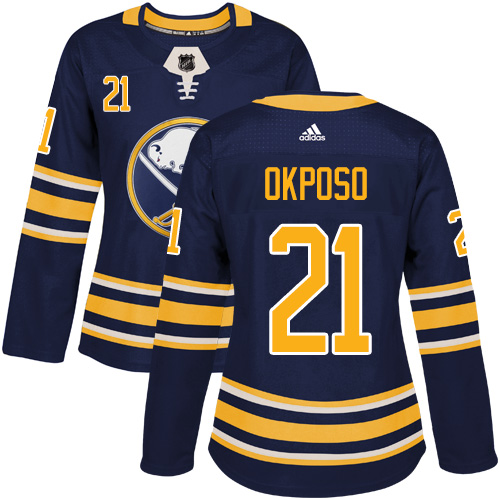 Adidas Sabres #21 Kyle Okposo Navy Blue Home Authentic Women's Stitched NHL Jersey